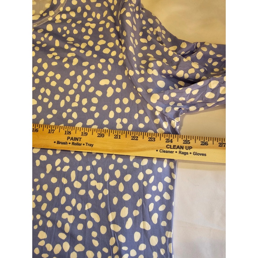 Netsmile Womens Blue Polka Dot Pajama Set Long Sleeve Top Wide Leg Pants 3XL NEW - Picture 5 of 6